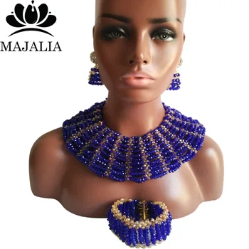 Majalia Classic Nigerian Wedding African Jewelry Set Royal blue and Gold ab Crystal Necklace Bride Jewelry Sets 10SX017
Majalia Classic Nigerian Wedding African Jewelry Set Royal blue and Gold ab Crystal Necklace Bride Jewelry Sets 10SX017