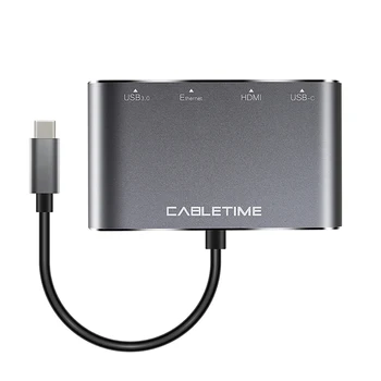 Cabletime 4-in-1 USB C to HD USB 3.0 Hub Adapter Lan RJ45 Network Type C to Ethernet Adapter with HD 4K Port
Cabletime 4-in-1 USB C to HD USB 3.0 Hub Adapter Lan RJ45 Network Type C to Ethernet Adapter with HD 4K Port