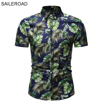 SAILEROAD Men's Summer Shirt Leaves Print Beach Hawaiian Shirt Men Clothing Casual Short Sleeve Tops Hawaii Shirt Chemise Homme
SAILEROAD Men's Summer Shirt Leaves Print Beach Hawaiian Shirt Men Clothing Casual Short Sleeve Tops Hawaii Shirt Chemise Homme
