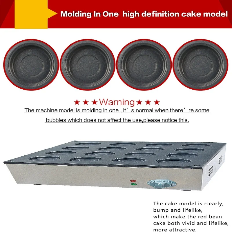 Commercial Nonstick Electric 16-hole Red Bean Dora Cake Baker 220v pancake pie electric egg roasted hamburger machine frying pan
Commercial Nonstick Electric 16-hole Red Bean Dora Cake Baker 220v pancake pie electric egg roasted hamburger machine frying pan