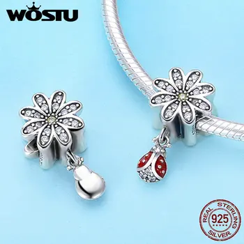 WOSTU High Quality 925 Sterling Silver Daisy & Ladybug Dangle Charm fit Original DIY Beads Bracelet Jewelry Making Gift BKC727
WOSTU High Quality 925 Sterling Silver Daisy & Ladybug Dangle Charm fit Original DIY Beads Bracelet Jewelry Making Gift BKC727