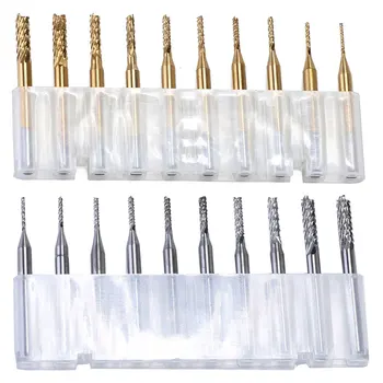 10pcs Set 0.8-3.175mm Titanium Coated Carbide End Milling Cutter Engraving Edge Cutter CNC Router Bits End Mill for PCB Machine
10pcs Set 0.8-3.175mm Titanium Coated Carbide End Milling Cutter Engraving Edge Cutter CNC Router Bits End Mill for PCB Machine