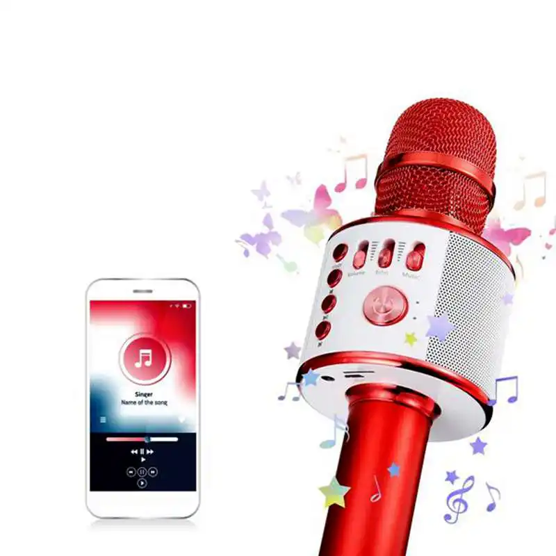 Bluetooth Karaoke Microphone Portable speaker Bluetooth Wireless microphone For smartphone Tablet compatible with Android
Bluetooth Karaoke Microphone Portable speaker Bluetooth Wireless microphone For smartphone Tablet compatible with Android