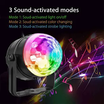 Sound Activated Rotating Disco Ball Party Lights Strobe Light USB RGB LED Stage Lights For Christmas Home KTV Xmas Wedding Show
Sound Activated Rotating Disco Ball Party Lights Strobe Light USB RGB LED Stage Lights For Christmas Home KTV Xmas Wedding Show
