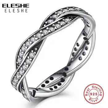 ELESHE Classic Real 925 Sterling Silver Rings Engagement Wedding Crystal CZ Twist Of Fate Finger Rings for Women Valentines Gift
ELESHE Classic Real 925 Sterling Silver Rings Engagement Wedding Crystal CZ Twist Of Fate Finger Rings for Women Valentines Gift