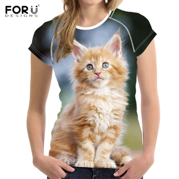 FORUDESIGNS Cute 3D Maine Coon Cat Printing Girl Summer T-shirts Casual Streatwear Women Short Sleeve Top Tees Harajuku T Shirt
FORUDESIGNS Cute 3D Maine Coon Cat Printing Girl Summer T-shirts Casual Streatwear Women Short Sleeve Top Tees Harajuku T Shirt