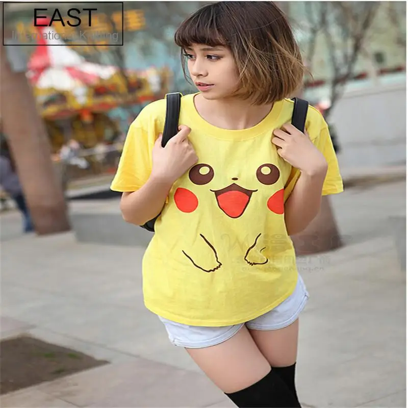 EAST KNITTING H988 2017 New Summer Pokemon Go Funny T-shirt Pikachu Printed Yellow Harajuku Tops Women Tshirt Couples Tees
EAST KNITTING H988 2017 New Summer Pokemon Go Funny T-shirt Pikachu Printed Yellow Harajuku Tops Women Tshirt Couples Tees