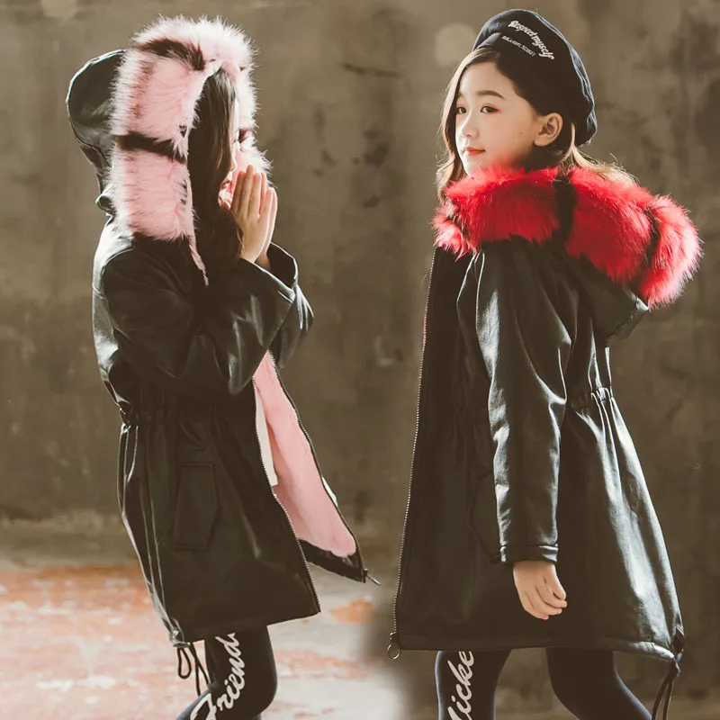Girl hooded fur Genuine Leather Coat Jacket thick outerwear High Quality Plush+leather warm jacket Winter Kids Clothes Warm Fur
Girl hooded fur Genuine Leather Coat Jacket thick outerwear High Quality Plush+leather warm jacket Winter Kids Clothes Warm Fur