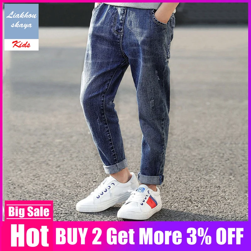 High Quality 2019 Autumn Spring Baby Ripped Jeans For Children Casual Teenager Denim Boys Pants Kids Trausers Clothes 4-15 Year 
High Quality 2019 Autumn Spring Baby Ripped Jeans For Children Casual Teenager Denim Boys Pants Kids Trausers Clothes 4-15 Year