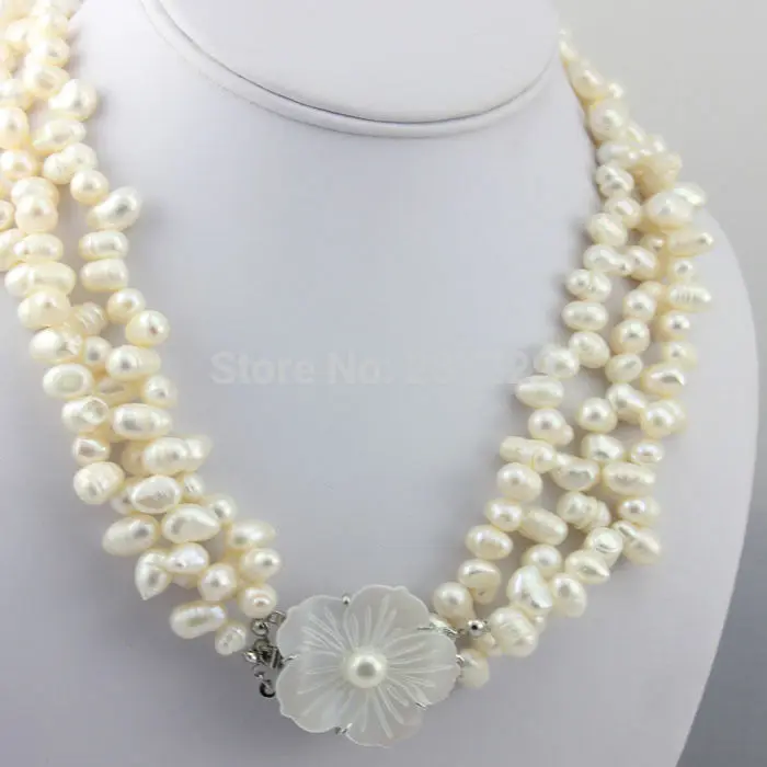 Wholesale price ^3 Strands Natural Baroque Freshwater Pearl Necklace Shell Flower Clasp 18-21
Wholesale price ^3 Strands Natural Baroque Freshwater Pearl Necklace Shell Flower Clasp 18-21
