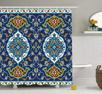Moroccan Shower Curtain Authentic Oriental Motif with Vintage Byzantine Style Tile Effects Artwork Fabric Curtain for Bathroom
Moroccan Shower Curtain Authentic Oriental Motif with Vintage Byzantine Style Tile Effects Artwork Fabric Curtain for Bathroom