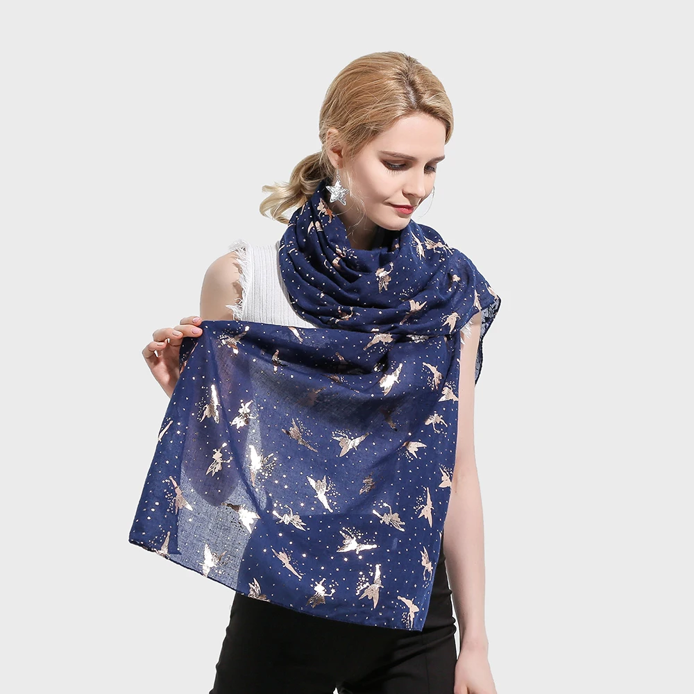 Winfox 2019 Fashion Fairies Angel Printted Female Rose Gold Scarf Glitter Foil Wrap Shawl Scarves For Ladies Women
Winfox 2019 Fashion Fairies Angel Printted Female Rose Gold Scarf Glitter Foil Wrap Shawl Scarves For Ladies Women