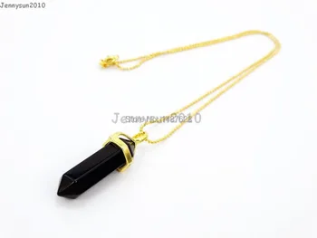 Natural Black Onyx Gems Stones Hexagonal Pointed Healing Reiki Chakra Pendant Beads Gold 17'' Chain Necklace 5 Sets/Pack
Natural Black Onyx Gems Stones Hexagonal Pointed Healing Reiki Chakra Pendant Beads Gold 17'' Chain Necklace 5 Sets/Pack