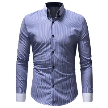Brand 2018 Fashion Male Shirt Long-Sleeves Tops Vertical Stripe Mens Dress Shirts Slim Men Shirt
Brand 2018 Fashion Male Shirt Long-Sleeves Tops Vertical Stripe Mens Dress Shirts Slim Men Shirt