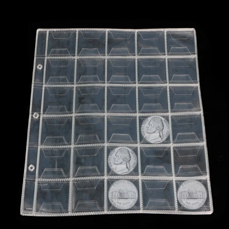 30 Pockets Plastic Coin Holders Folder Pages Sheets For Storage Hard Cash Money Collection Album Creative PVC Album P0.2
30 Pockets Plastic Coin Holders Folder Pages Sheets For Storage Hard Cash Money Collection Album Creative PVC Album P0.2