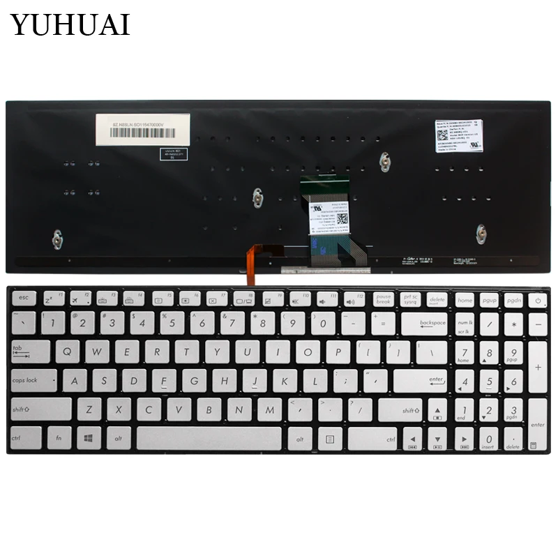 US Laptop Keyboard For ASUS GL702 GL702VT GL702VM silver 0KNB0-662LUS00 AEBK5U00030 English keyboard with Backlight
US Laptop Keyboard For ASUS GL702 GL702VT GL702VM silver 0KNB0-662LUS00 AEBK5U00030 English keyboard with Backlight
