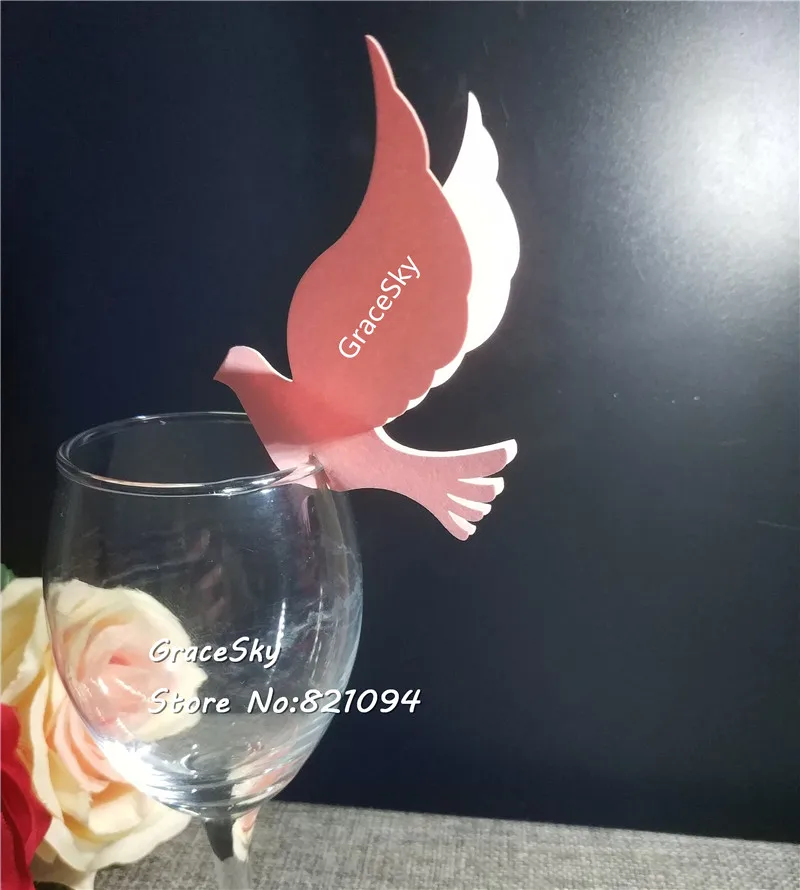 50pcs Free Shipping Hollow out Pigeon design laser Cut Place name Seat Invitation Cup Cards for Wine Glass party supplies
50pcs Free Shipping Hollow out Pigeon design laser Cut Place name Seat Invitation Cup Cards for Wine Glass party supplies