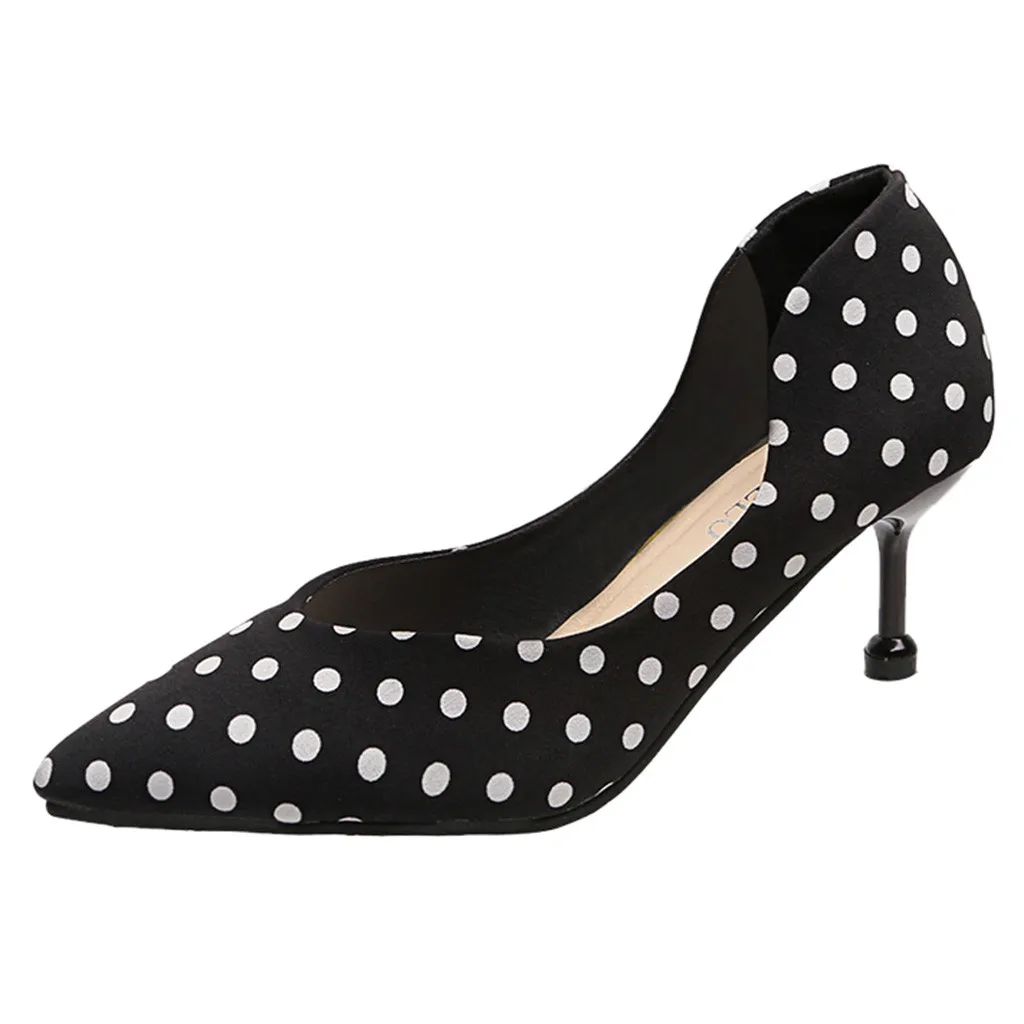 2019 Women's ladies shoes Fashion Casual Polka Dot Slip On Thin Heels Pointed Toe High Heels Womens Party Shoes tacones mujer
2019 Women's ladies shoes Fashion Casual Polka Dot Slip On Thin Heels Pointed Toe High Heels Womens Party Shoes tacones mujer