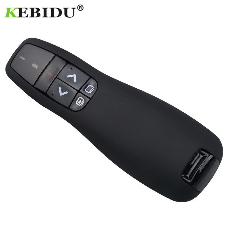 

Kebidu 2.4GHz USB Wireless R400 Remote Control PPT PowerPoint Presenter Page Up and Down Red Laser Pointer Pen For Office