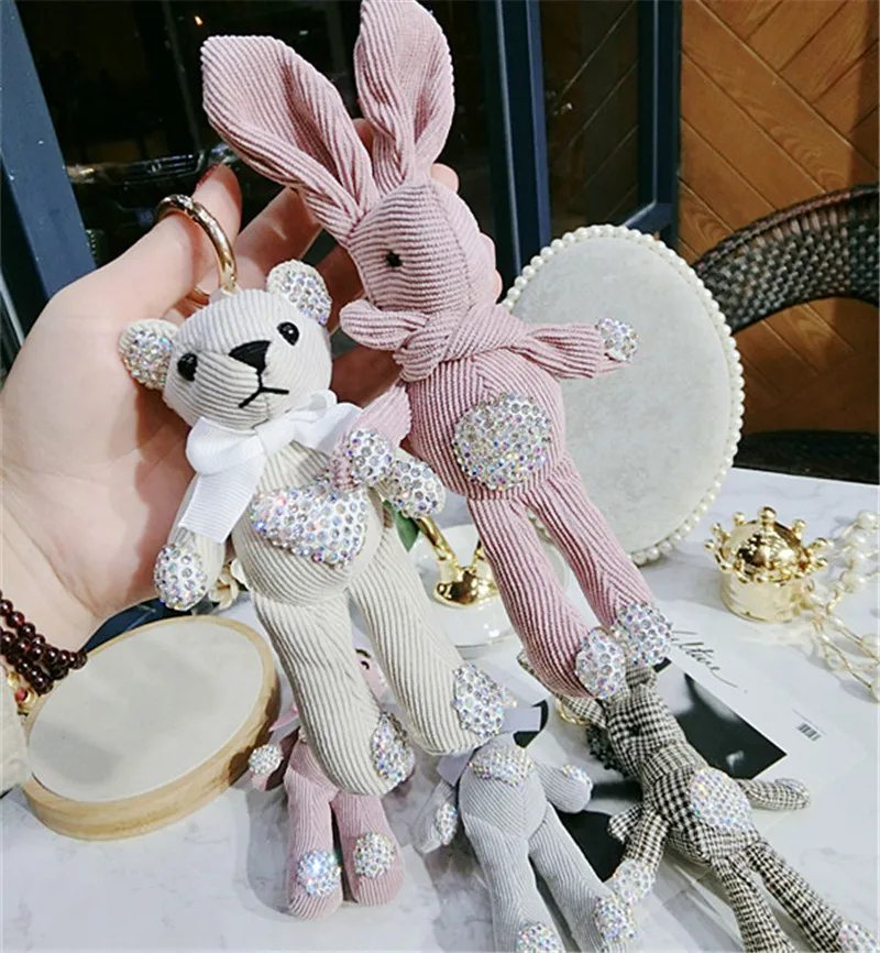 Korea Handmade Fabric Cartoon Rabbit Bear Rhinestone Key chain Bag Car Pendents for Adult Women Girls Fashion Jewelry-JQKKC010E
Korea Handmade Fabric Cartoon Rabbit Bear Rhinestone Key chain Bag Car Pendents for Adult Women Girls Fashion Jewelry-JQKKC010E