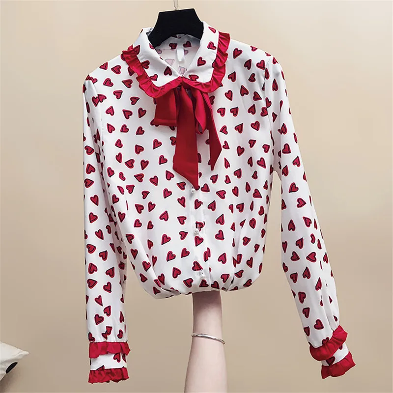 MUMUZI 2019 spring new bow tie long sleeve blouses sweet lovee print shirt female design cute shirt women chiffon blouse white
MUMUZI 2019 spring new bow tie long sleeve blouses sweet lovee print shirt female design cute shirt women chiffon blouse white