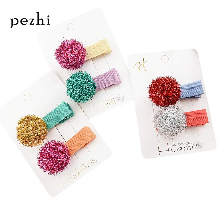New handmade gold wire ball hair clip Children's cotton belt duckbill clip colorful ball headwear hair accessories
New handmade gold wire ball hair clip Children's cotton belt duckbill clip colorful ball headwear hair accessories