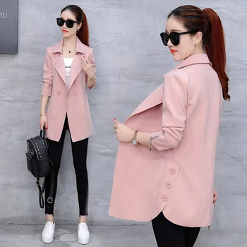 Coat female spring and autumn 2020 new long section suit wild windbreaker temperament lady small fresh coat
Coat female spring and autumn 2020 new long section suit wild windbreaker temperament lady small fresh coat