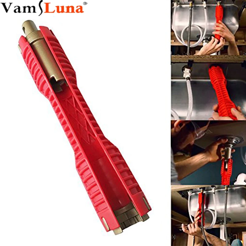 Faucet and Sink Installer Pipe Wrench Multi-purpose Plumbing Tool Anti-Slip Handle Double Head Wrench Tool Extra-long Desig
Faucet and Sink Installer Pipe Wrench Multi-purpose Plumbing Tool Anti-Slip Handle Double Head Wrench Tool Extra-long Desig