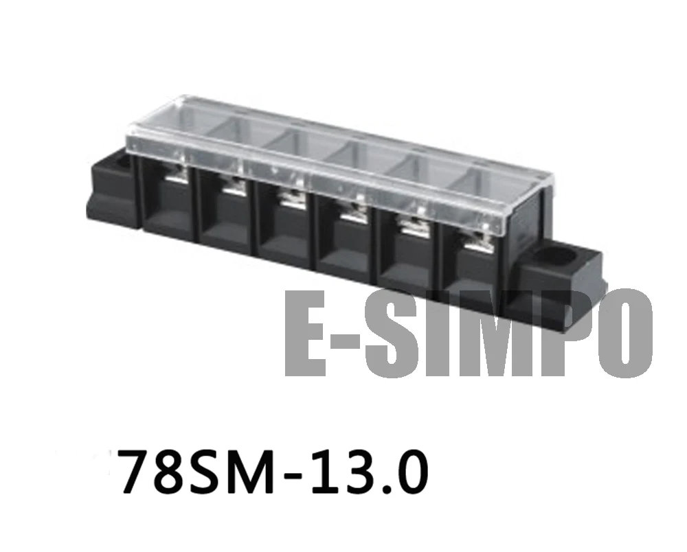 Barrier Terminal Block 78SM 13mm Pitch 600V30A 18-10AWG with Plastic Cover,Side pin, with mounting ears
Barrier Terminal Block 78SM 13mm Pitch 600V30A 18-10AWG with Plastic Cover,Side pin, with mounting ears