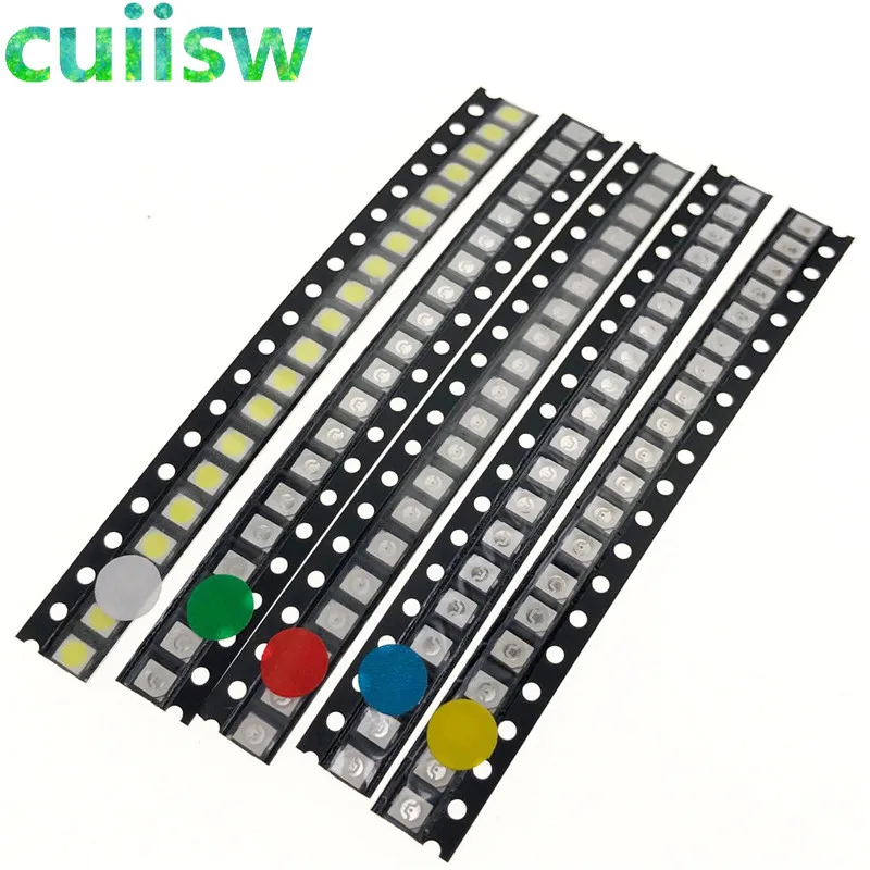 5 Values* 20pcs=100PCS Bright 3528 1210 SMD LED Kit Red/Green/Blue/Yellow/White 20pcs Each LED Diode 3.5*2.8*1.9mm
5 Values* 20pcs=100PCS Bright 3528 1210 SMD LED Kit Red/Green/Blue/Yellow/White 20pcs Each LED Diode 3.5*2.8*1.9mm