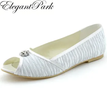 Classic Woman Flats White Ivory Peep Toe Rhinestone Buckle Pleated Lace Ballets Bride Lady Wedding Shoes Woman Flats 1202D
Classic Woman Flats White Ivory Peep Toe Rhinestone Buckle Pleated Lace Ballets Bride Lady Wedding Shoes Woman Flats 1202D