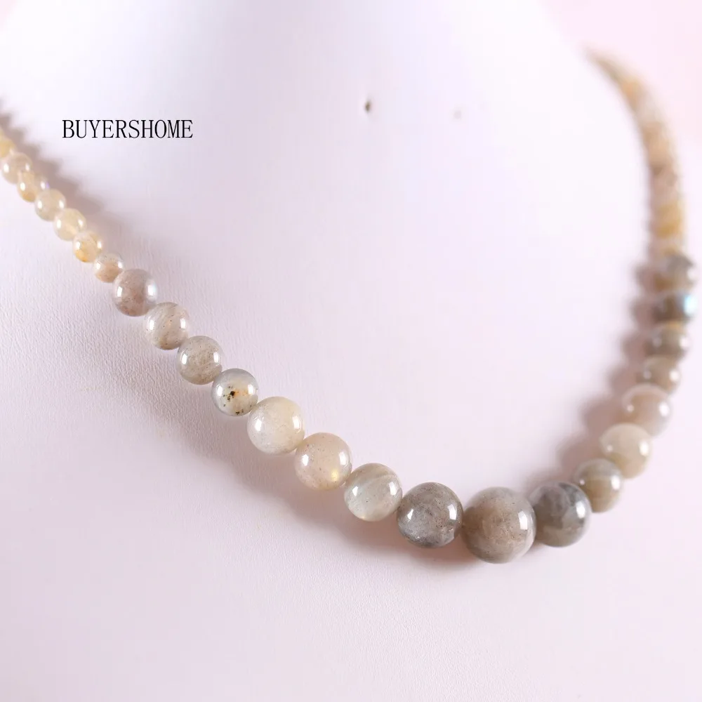 Fashion Jewelry 6-14MM Natural Stone Round Beads Gray Labradorite Necklace 18" 1Pcs E008
Fashion Jewelry 6-14MM Natural Stone Round Beads Gray Labradorite Necklace 18" 1Pcs E008