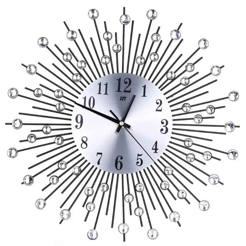 Vintage Metal Crystal Sunburst Wall Clock Large Modern Design Luxury Diamond Painting Wall Watch Home Decoration Drop Shipping
Vintage Metal Crystal Sunburst Wall Clock Large Modern Design Luxury Diamond Painting Wall Watch Home Decoration Drop Shipping