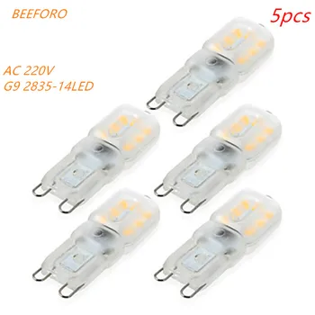 BEEFORO 4W G9 LED Bi-pin Lights 14 SMD 2835 300-360 lm Warm White / Cool White spotlight led lamp bulb AC 220-240 V 5pcs
BEEFORO 4W G9 LED Bi-pin Lights 14 SMD 2835 300-360 lm Warm White / Cool White spotlight led lamp bulb AC 220-240 V 5pcs