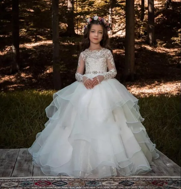New White Ivory First Communion Gowns Lace Long Sleeves Ruched Tulle Flower Girls Dresses for Weddings Size 2-16Y
New White Ivory First Communion Gowns Lace Long Sleeves Ruched Tulle Flower Girls Dresses for Weddings Size 2-16Y