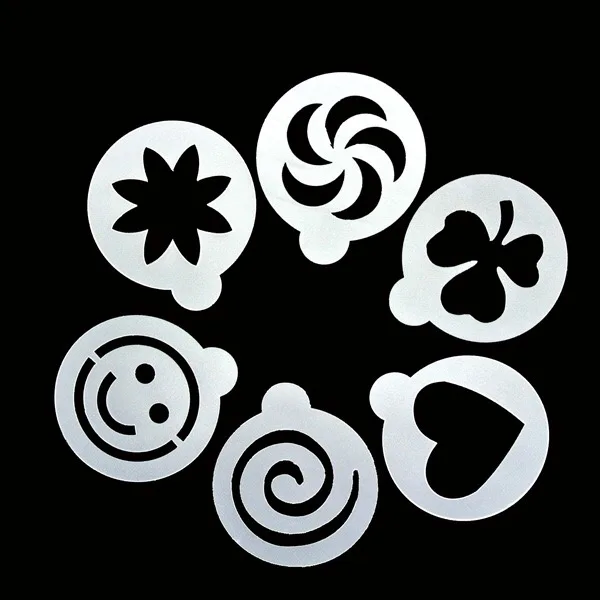 6pcs/set Lovely Cake Decorating Stencils Cappuccino emoji Smile Plastic Coffee Stencils Powdered Sugar Sieve Bread Printing Mold
6pcs/set Lovely Cake Decorating Stencils Cappuccino emoji Smile Plastic Coffee Stencils Powdered Sugar Sieve Bread Printing Mold