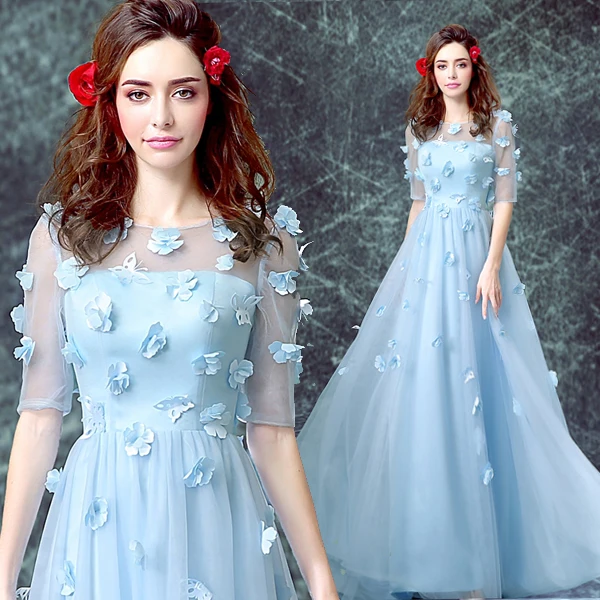 2017 new arrival stock maternity plus size bridal gown pregnant evening dress light blue tail long flowers half sleeve 0701q
2017 new arrival stock maternity plus size bridal gown pregnant evening dress light blue tail long flowers half sleeve 0701q