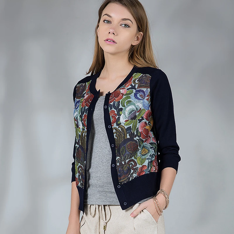 Cardigans Women Silk Linen Patchwork O Neck Single Breasted Three Quarter Sleeves 2 Color Elegant Design New Fashion Style 2019
Cardigans Women Silk Linen Patchwork O Neck Single Breasted Three Quarter Sleeves 2 Color Elegant Design New Fashion Style 2019
