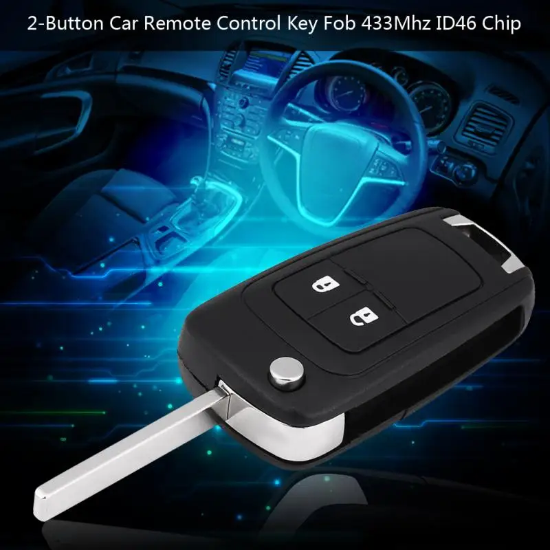 2-Button Car Key Fob Remote Foldable Flip Control Car Key With 433Mhz ID46 Chip for J Corsa E Insignia 5WK50079
