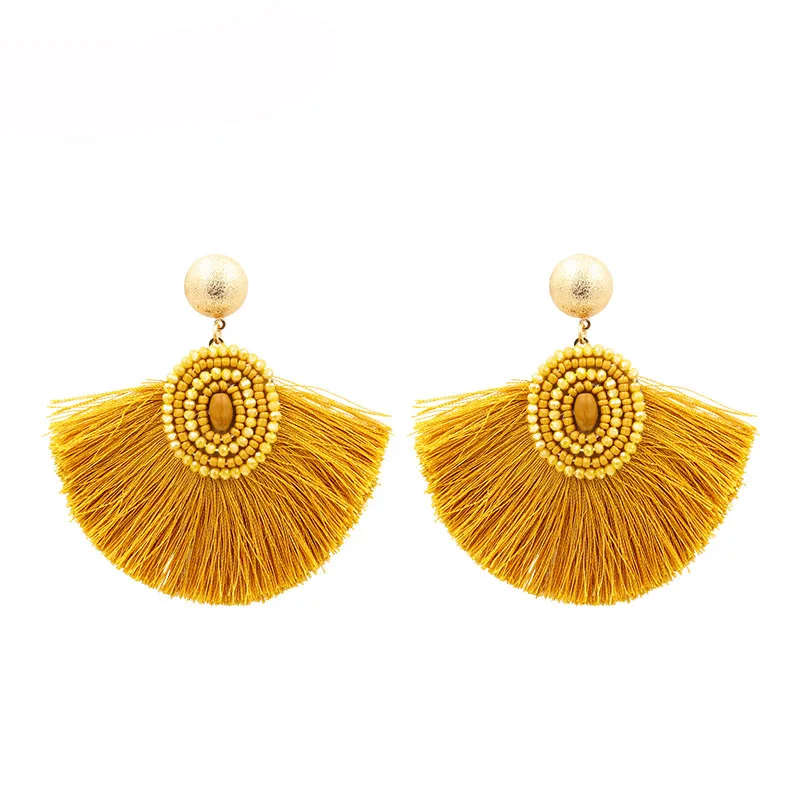 Bohemia Fan Shaped Beads Tassel earrings For Women Handmade Retro Nature Stone Statement Earring Fringe Jewelry Wholesale
Bohemia Fan Shaped Beads Tassel earrings For Women Handmade Retro Nature Stone Statement Earring Fringe Jewelry Wholesale