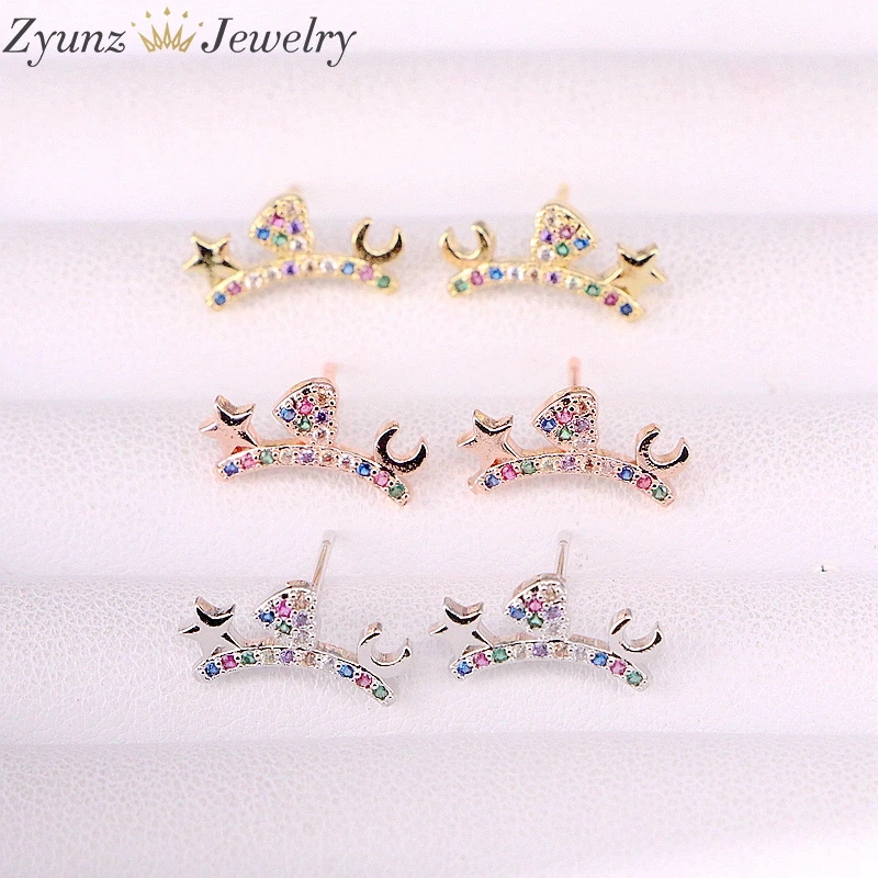 10Pairs, 14*8mm, Rainbow Crown Shape studs earring Small Colorful Crystal cz micro pave women Earrings
10Pairs, 14*8mm, Rainbow Crown Shape studs earring Small Colorful Crystal cz micro pave women Earrings
