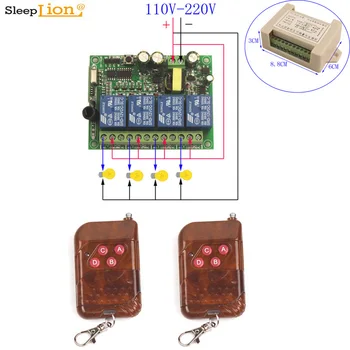 4 Channels 110V-220V Relay Switch Module 220V 4CH Switch Universal Wireless Remote Control Light Switches Wireless 433Mhz/315MHz
4 Channels 110V-220V Relay Switch Module 220V 4CH Switch Universal Wireless Remote Control Light Switches Wireless 433Mhz/315MHz
