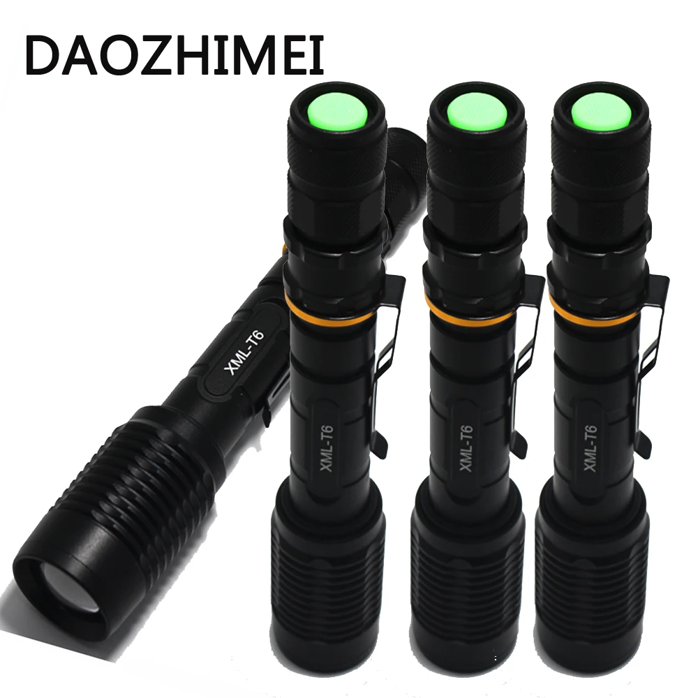 

1/2/3/4/5/pcs Zoomable 5000LM XM-T6 led Police Zoom Led flashlight torch bicycle light lamp Lanterns Rechargeable Torches