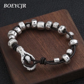BOEYCJR S999 Sterling Silver Beads Bangles&Bracelets Fine Jewelry Handmade Retro Silver Beads Bracelet for Woman or Men 
BOEYCJR S999 Sterling Silver Beads Bangles&Bracelets Fine Jewelry Handmade Retro Silver Beads Bracelet for Woman or Men