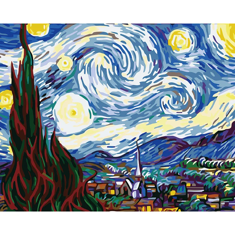 Art Pictures DIY Digital Oil Painting Paint By Numbers Van gogh starry sky Abstract Canvas Painting For Living Room Decor
Art Pictures DIY Digital Oil Painting Paint By Numbers Van gogh starry sky Abstract Canvas Painting For Living Room Decor