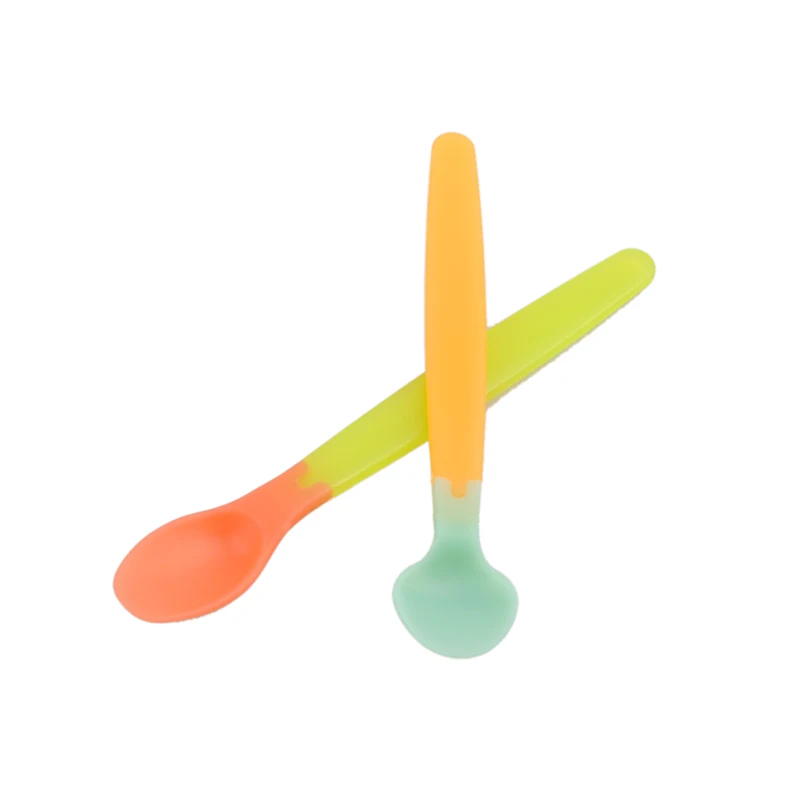 Flatware Baby Spoons Feeder Utensils 2 Pcs/lot Hot Heat Discoloration Safety Baby Feeding Spoon High Quality Soft Silicone
Flatware Baby Spoons Feeder Utensils 2 Pcs/lot Hot Heat Discoloration Safety Baby Feeding Spoon High Quality Soft Silicone