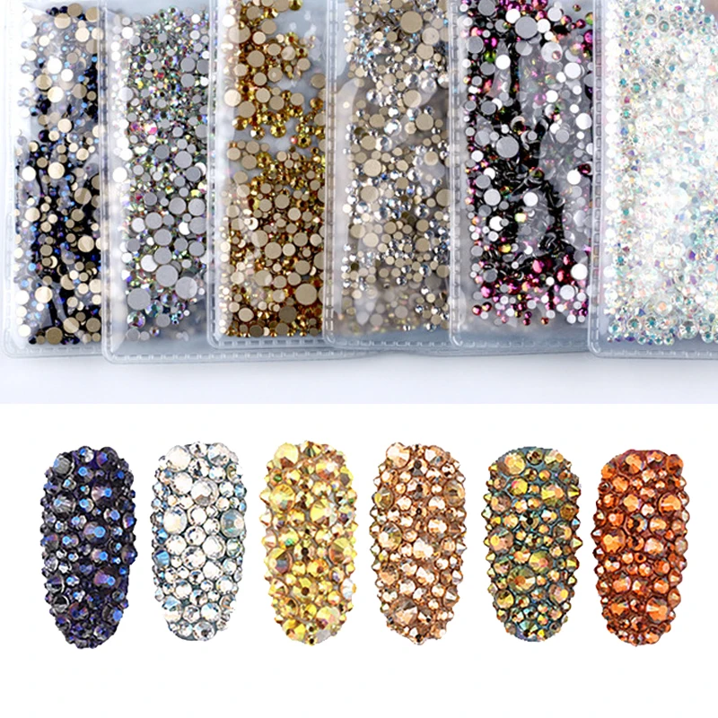 1440 Pcs/Bag 3D Nail Rhinestones Mixed Size Flat Back Colorful Crystal Glass AB Color Nail Art Decoration Manicure
1440 Pcs/Bag 3D Nail Rhinestones Mixed Size Flat Back Colorful Crystal Glass AB Color Nail Art Decoration Manicure