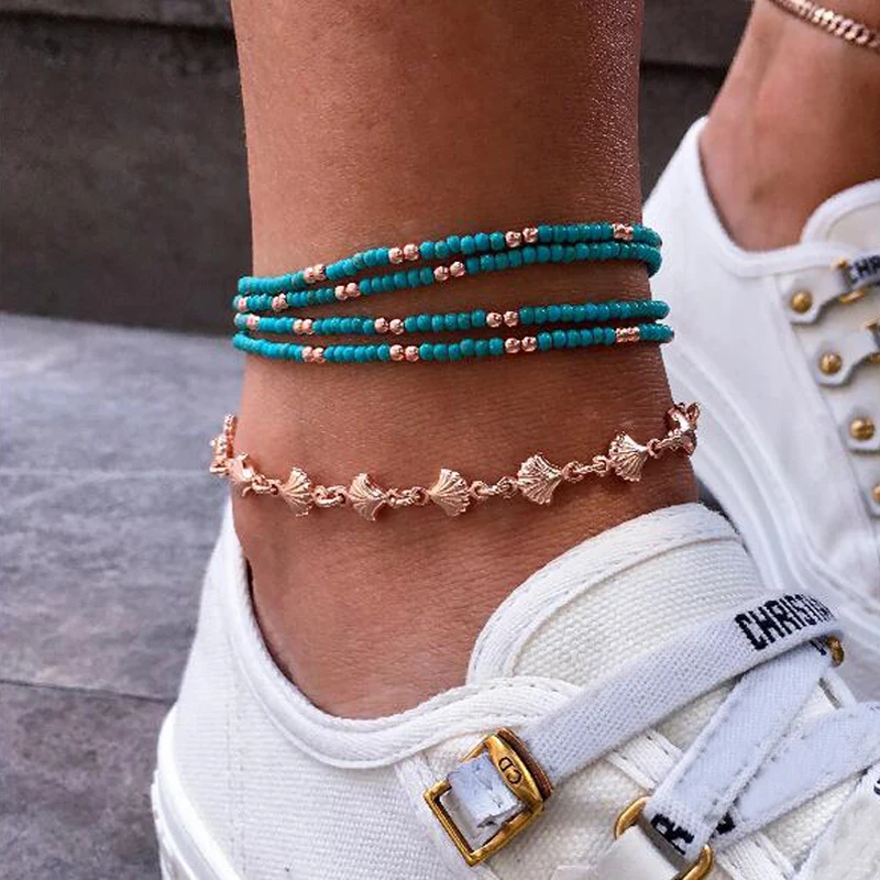 Tocona 5pcs/set Shell Blue Gold Beaded Anklet for Beach Multi Layer Anklet Leg Chain Set Barefoot Anklets Jewelry 3258
Tocona 5pcs/set Shell Blue Gold Beaded Anklet for Beach Multi Layer Anklet Leg Chain Set Barefoot Anklets Jewelry 3258