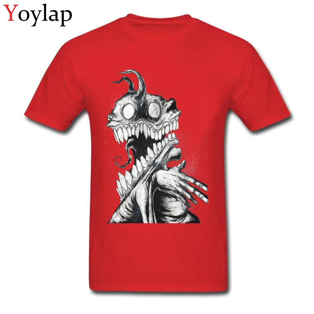Classic Printed Tops Tees O-Neck Summer Autumn 100% Cotton Short Sleeve T Shirt for Men Devils Backbone Funny Tee Shirt red