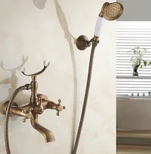 Wall Mounted Clawfoot Bath Tub Filler Faucet Tap with Handshower Bracket Holder Antique Brass Finished Dual Cross Handle atf154
Wall Mounted Clawfoot Bath Tub Filler Faucet Tap with Handshower Bracket Holder Antique Brass Finished Dual Cross Handle atf154